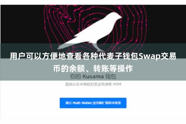 用户可以方便地查看各种代麦子钱包Swap交易币的余额、转账等操作