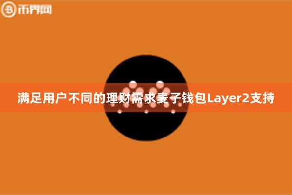 满足用户不同的理财需求麦子钱包Layer2支持