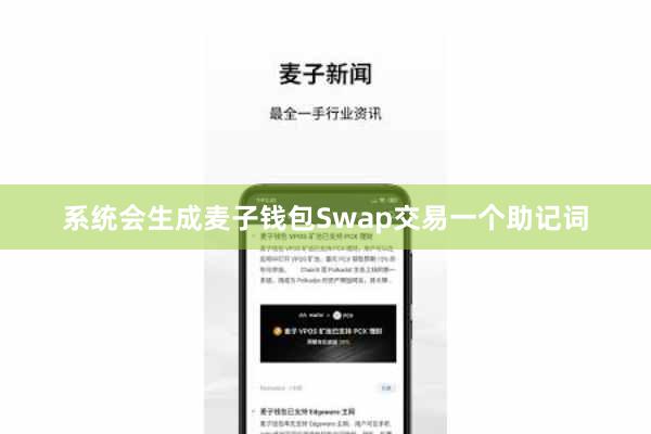 系统会生成麦子钱包Swap交易一个助记词